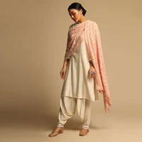 Off White Kurta Set Without dupatta in Cowl Pants