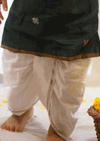 Kalki Boys Off White Pre-Stitched Dhoti Pants In Hand Woven Cotton Love The World Today