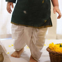 Kalki Boys Off White Pre-Stitched Dhoti Pants In Hand Woven Cotton Love The World Today