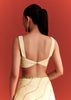 Off White Saree In Chinnon With Cutdana Embroidery