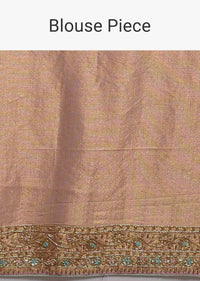 Pink Banarsi Saree In Georgette With Golden And Silver Weaved Checks And Floral Buttis Online - Kalki Fashion