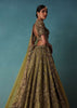 Olive Gold Bridal Lehenga Set Adorned With Sequins And Pearls