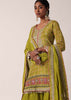 Olive Green Chiffon Printed Palazzo Set