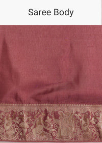 Onion Pink Dola Silk Saree With Zari Motifs Pallu