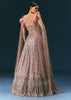 Onion Organza Lehenga And Blouse Set With Choker Dupatta