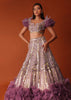 Onion Pink Heavy Organza Lehenga With Metal Work