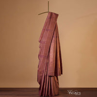 Onion Pink Woven Kanjivaram Silk Saree With An Unstitched Blouse