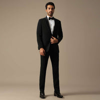 Opulent Black Beaded Tuxedo Set