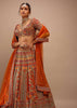 Orange Lehenga With Cut Dana Embroidery On The Choli