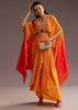 Orange Ombre Zardosi Moti Cape Skirt Set