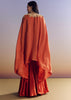 Orange Sharara With Zari Cape