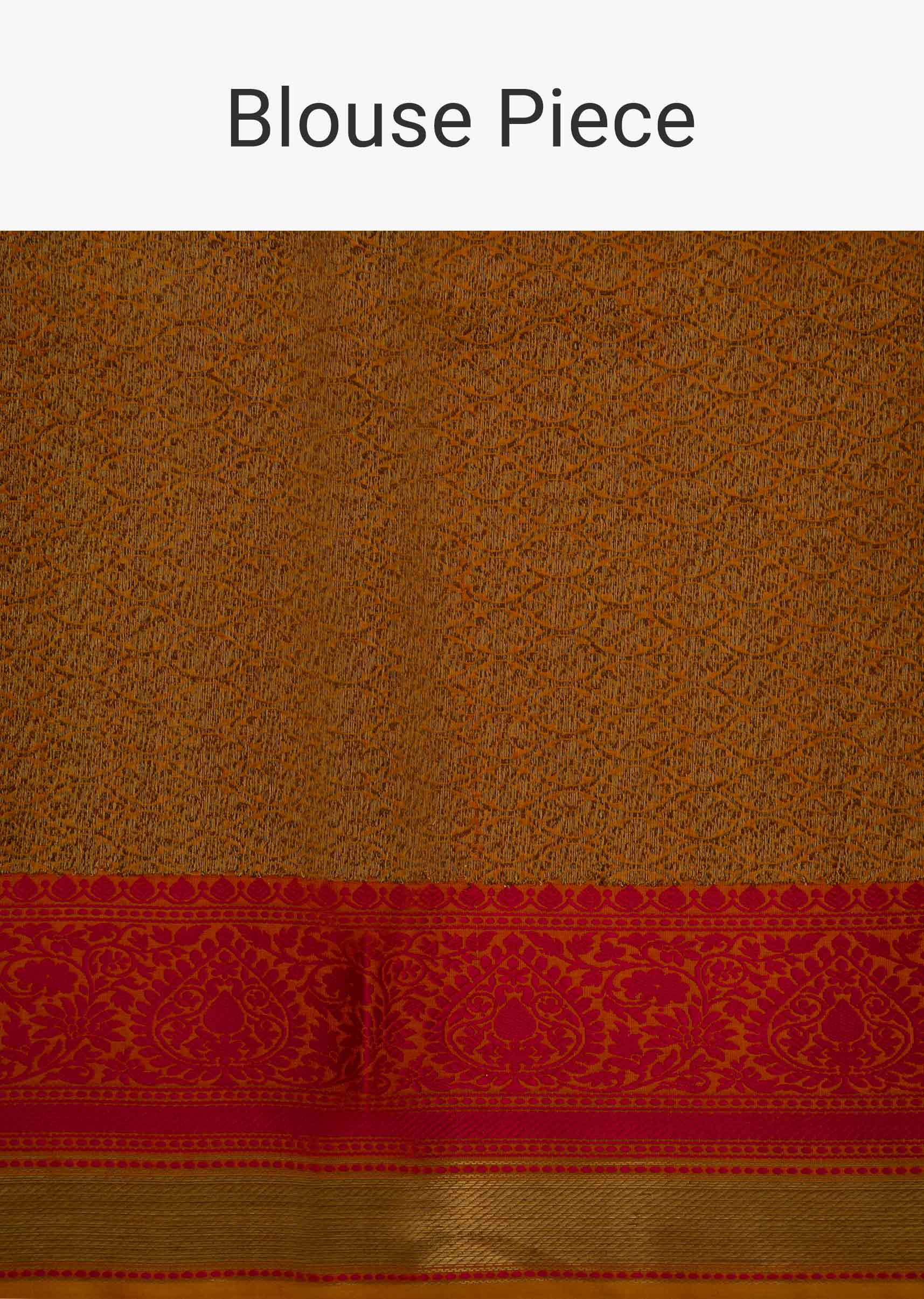 Orange tussar silk weaved saree