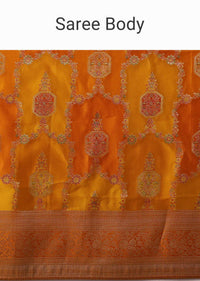Orange Brocade Weave Rangkat Saree