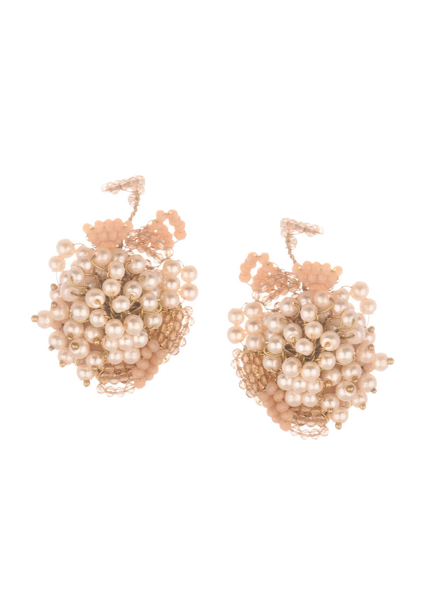 Orange Handcrafted Stud Earrings Earring In Mix Metal