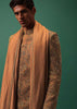 Orange Indo-Sherwani Set With Heavy Embroidery