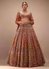 Orange Lehenga With Cut Dana Embroidery On The Choli