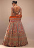 Orange Lehenga With Cut Dana Embroidery On The Choli