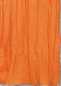Kalki Girls Orange Sharara Suit In Cotton With A Straight Cut Mango Print Strappy Kurti By Tiber Taber