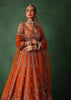 Orange Tussar Zardosi Embroidered Lehenga With Blouse And Dupatta