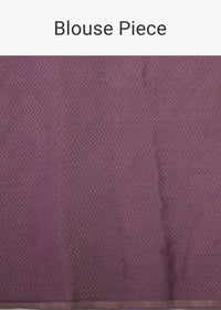 Mauve Purple Chiffon Saree With Swarovski Stone Embellishments And Satin Border