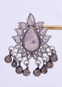 Oxidized floral cluster earring with ghungru drops only on Kalki