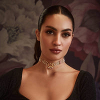 Gold Plated Kundan Pearl Choker Necklace