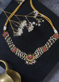 Gold Plated Kundan Pearl Choker Necklace