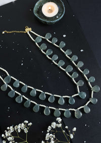 Light Mint Green Layered Pearl Necklace