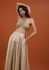 Gold Toned Palazzo Top In With Attached Cape - NOOR 2022