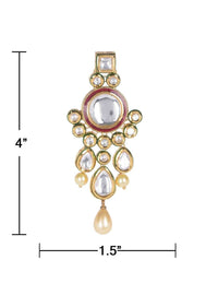 Green And Red Mina Work Danglers With Kundan And Pearl In Round And Tear Drop Shape Online - Kalki Fashion