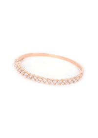 Rose Gold Plated Bracelet With Triangular Cut Crystals Online - Kalki Fashion
