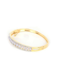 Gold Plated Bracelet Adorned With Pearls And Stones Online - Kalki Fashion