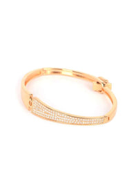 Gold Plated Bracelet With Stones In Half N' Half Pattern Online - Kalki Fashion