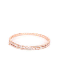 Rose Gold Plated Bracelet Embellished With Stones And Bugle Beads Online - Kalki Fashion