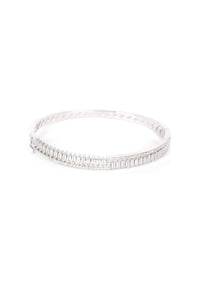 Silver Plated Bracelet Ornamented With Stones And Bugle Beads Online - Kalki Fashion