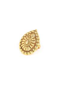 Tear Drop Shaped Gold Plated Ring Online - Kalki Fashion