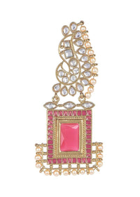 Fuchsia Crystal And Mina Work Danglers With Crystals And Pearls Online - Kalki Fashion