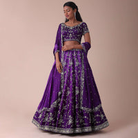 Violet Purple Ombre Lehenga With Handwork Embroidery