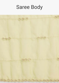 Parrot Green Organza Saree With Cutdana Embroidery