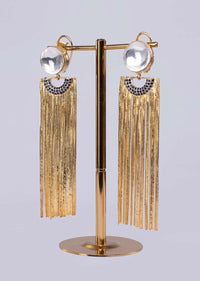 Party wear sleek multi string tassel earring only on Kalki