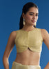 Pastel Green Glass Tissue Saree With Floral Embroidery And Cutwork Border