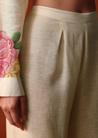 Pastel Floral Printed Sequin Work Cotton Co Ord Set