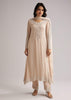 Soft Peach Beaded Kurti Pant Set With Dupatta