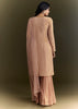 Peach Zardosi Moti Kurta And Cutdana Scallop Bordered Dupatta