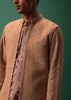 Peach Bandi Set In Dyed Cotton With Long Detailed Kurta