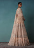 Peach Bridal Lehenga Set In Organza With Jacket