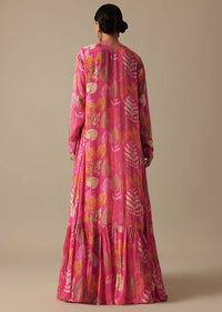 Peach Embellished Jacket And Lehenga Set In Chiffon