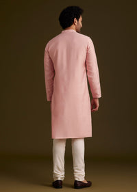 Peach Embroidered Kurta Set