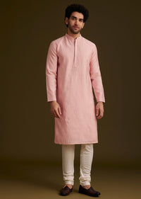 Peach Embroidered Kurta Set