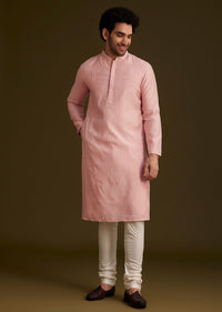 Peach Embroidered Kurta Set